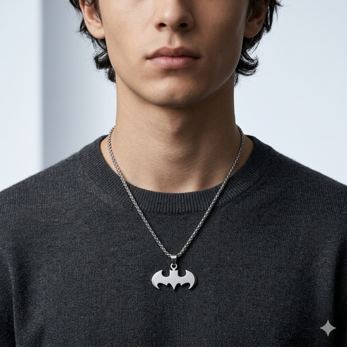 LUVORIA Silver Wing Pendant Necklace – Minimal Stainless Steel Chain for Men & Women