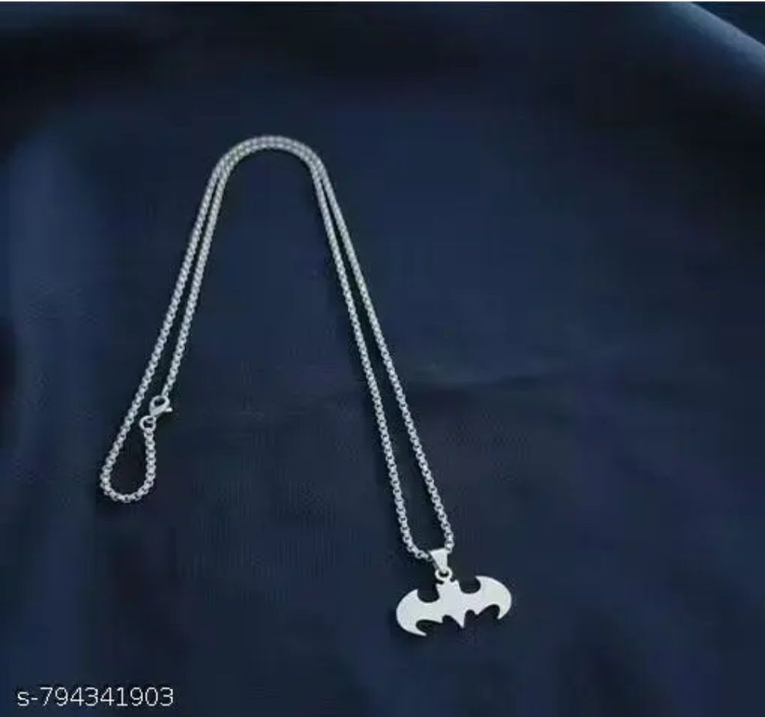 LUVORIA Silver Wing Pendant Necklace – Minimal Stainless Steel Chain for Men & Women