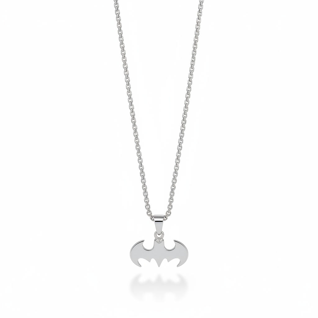 LUVORIA Silver Wing Pendant Necklace – Minimal Stainless Steel Chain for Men & Women