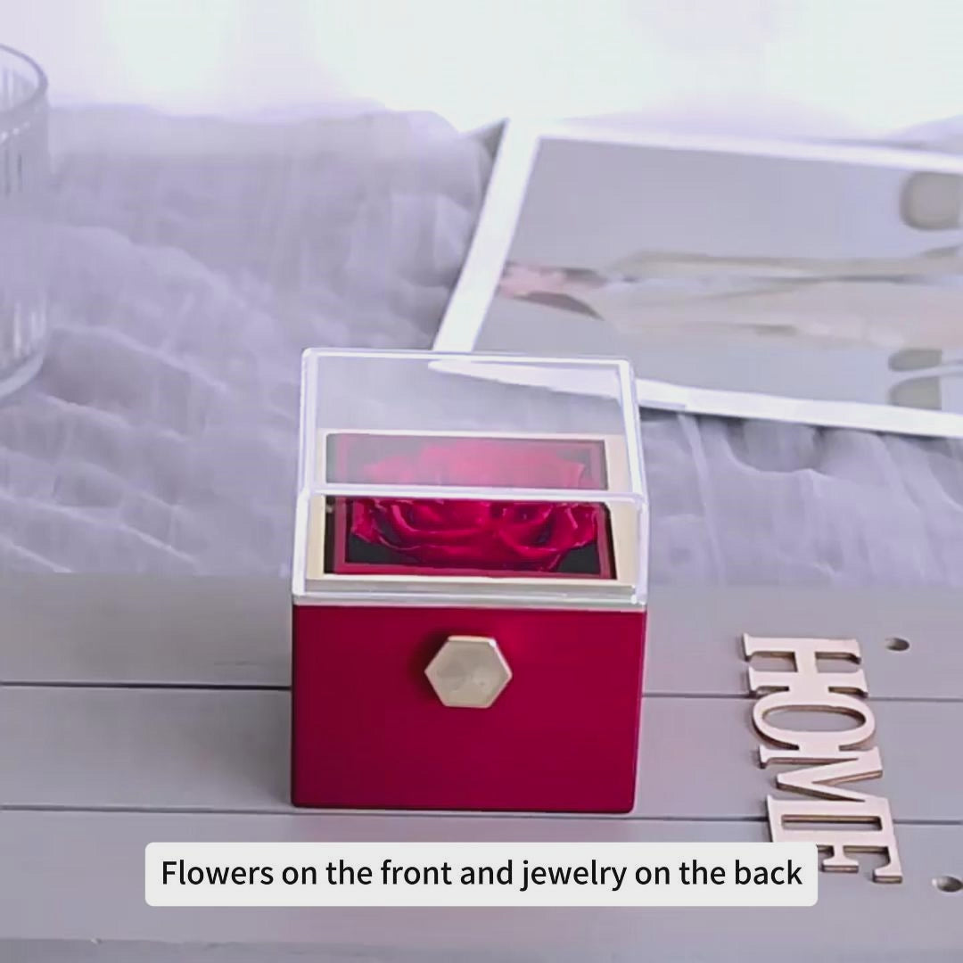 Rotating Soap Flower Rose Gift Box Creative Rotating Rose Jewelry Packaging Box Valentine's Day Gift For Women